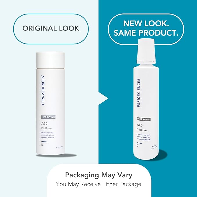 PerioSciences Hydrating Mouthwash Rinse Oral Care Pre Brush - Mint Anti Cavity Dry Mouth Plaque Remover for Healthier Gum Tissue & Teeth Enamel Protection - AO Dentist Recommended Clean - Pack of 2