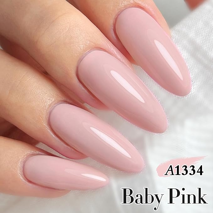Double Rhythm 15ML Gel Nail Polish Pure Sheer Same Color Same Bottle Soak Off Gel Polish Art Manicure Salon DIY at Home for Women (Baby Pink-A1334)