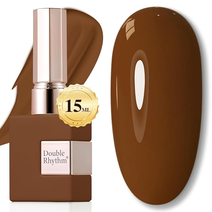 Double Rhythm 15ML Gel Polish Pure Sheer Same Color Same Bottle Soak Off Gel Polish Art Manicure Salon DIY at Home for Women (Brown-A1444)