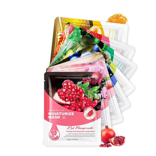 8 Pack Face Sheet Mask Skincare,Hydrating Face Mask For Sensitive Skin,Moisturize,Soothing,Nourish for All Skin Types,Natural Spa Party Facial Mask Skincare Set for Women Men Girls