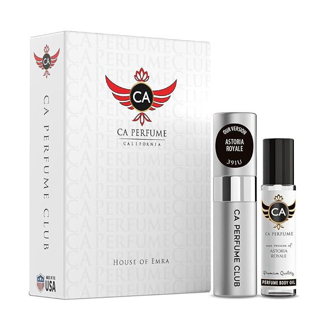 CA Perfume Duo Impression of Astoria Royale For Women And Men Perfume Layering Set Long Lasting Travel Size EDP + Body Oil Roll-On Bottle 0.27 Fl Oz+0.33 Fl Oz