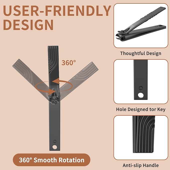 ZIZZON Nail Clippers Manicure Pedicure Set 18 in 1 Nail Grooming Kit with Leather Travel Case(Black/Pink)