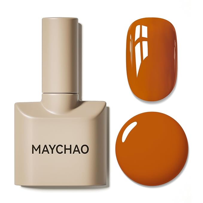 MAYCHAO 15ML Gel Nail Polish 1Pc Fall Pumpkin Gel Polish Soak Off UV LED Orange Nail Polish Nail Art Starter Manicure Salon DIY at Home, 0.5 OZ