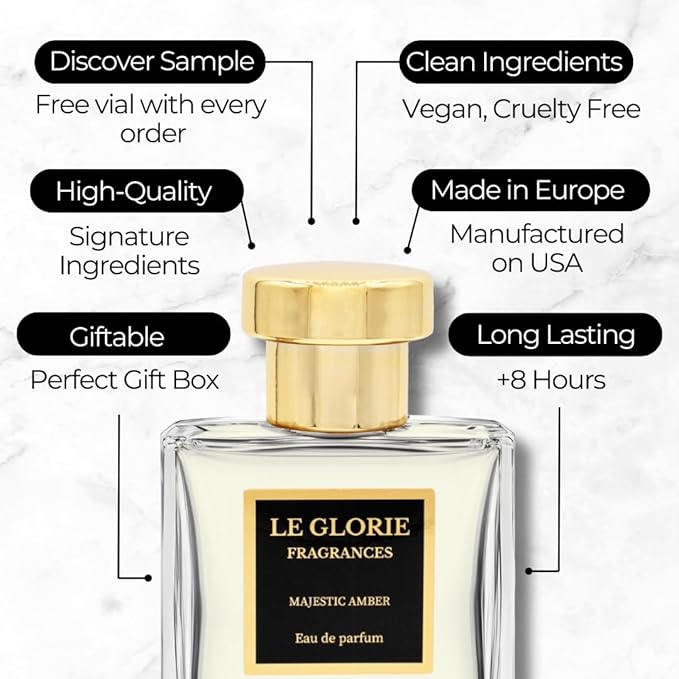 Inspired by Inspired by C-hha C.,ooc-o Eau de Parfum, Majestic Amber EDP, Long Lasting Luxury Perfume Spray for Women, Cruelty Free - 1.7 oz 50ml