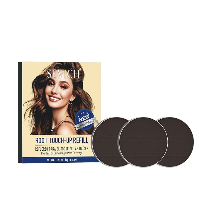 SEVICH Magnetic Replaceable Hairline Powder, Refill Pack 3 Pcs- Interhair Concealer, Environmentally Friendly Replacement, Waterproof and Sweatproof, Long lasting Coverage (Dark Brown)