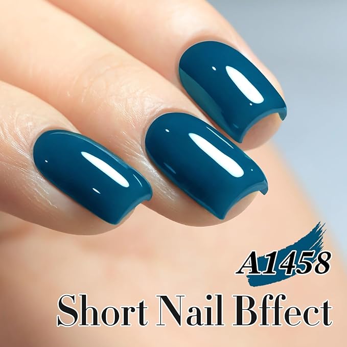 Double Rhythm 15ML Gel Polish Pure Sheer Same Color Same Bottle Soak Off Gel Polish Art Manicure Salon DIY at Home for Women (Blue-A1458)