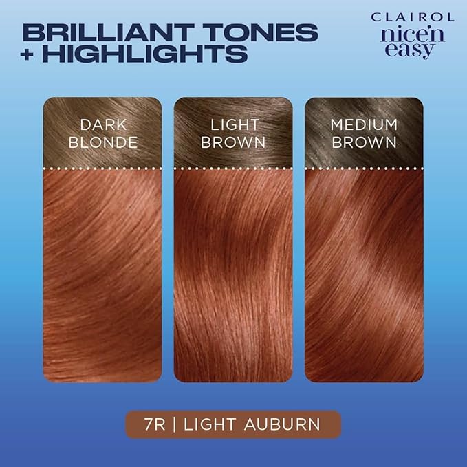 Clairol Nice'n Easy Permanent Hair Dye, 7R Lighest Auburn Hair Color, Pack of 1