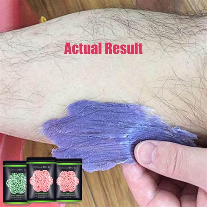Wax Beads for Hair Removal 10.5oz (300g), Auperwel Hard Wax Beads Beans for Sensitive Skin Brazilian Waxing, Face, Bikini, Eyebrow, Legs, Painless for Women Men, 3 packs Kit with 10 Sticks