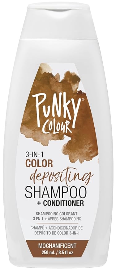 Punky Colour 3-in-1 Color Depositing Conditioner & Hair Cleanser - Mochanificent, Semi Permanent Hair Color Conditioner, Sulfate-Free Hair-Dye, 8.5 fl oz.
