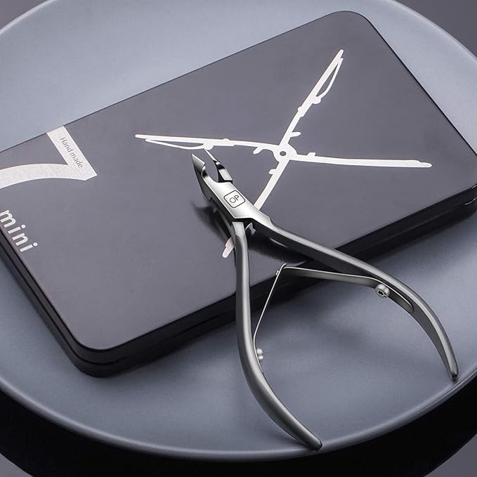 Cuticle Nippers Salon Grade for Manicurist Extremely Sharp Effortless Cuticle Trimmer Precise Clippers Pedicure Manicure Nail Care Tool, opove X7 mini, Space Gray