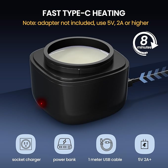 Nose Wax Kit Men, Nose Ear Hair Waxing Kit with 100g Wax, 40 Sticks, Nose Ear Hair Removal Kit, USB Fast Heat, Smart Constant Temp, Upgraded Size, Multi-Accessories, Black