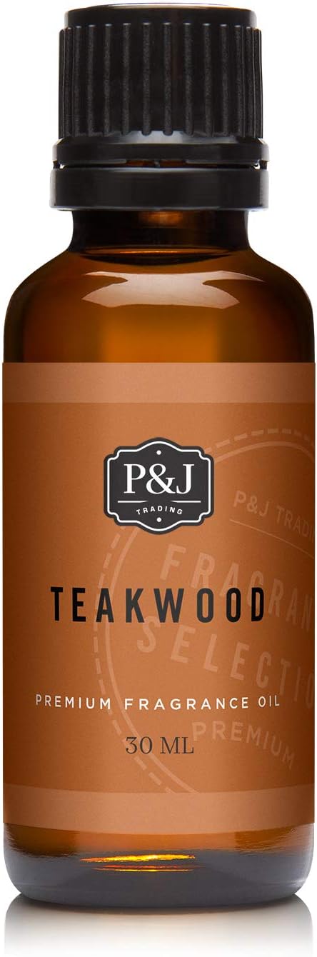 P&J Fragrance Oil | Teakwood Oil 30ml - Candle Scents for Candle Making, Freshie Scent, Soap Making Supplies, Diffuser Oil Scents