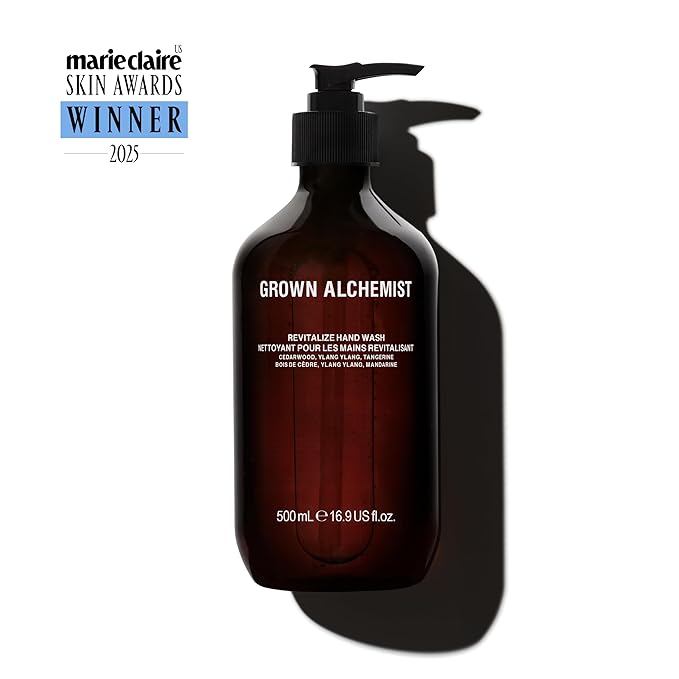 Grown Alchemist Revitalize Hand Wash + Refill Set – Natural Liquid Hand Soap with Ylang Ylang, Tangerine & Cedarwood – Gentle, Hydrating Kitchen & Bathroom Soap, Botanical Cleanser for Sensitive Skin