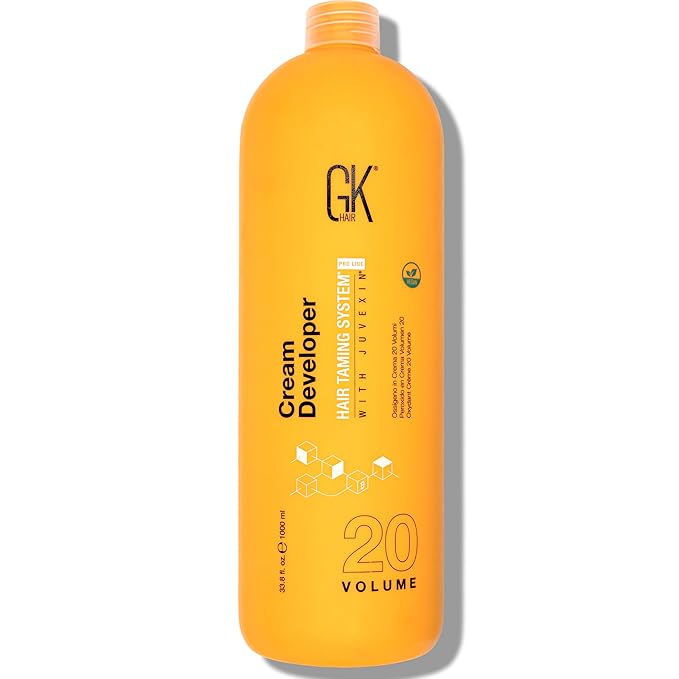 GK HAIR Vegan Professional Hair Creme 20 Volume Developer 33.8 Fl Oz for Hair Coloring Bleach - High-Performance Long Lasting Semi-Permanent Hair Color Toner Dye