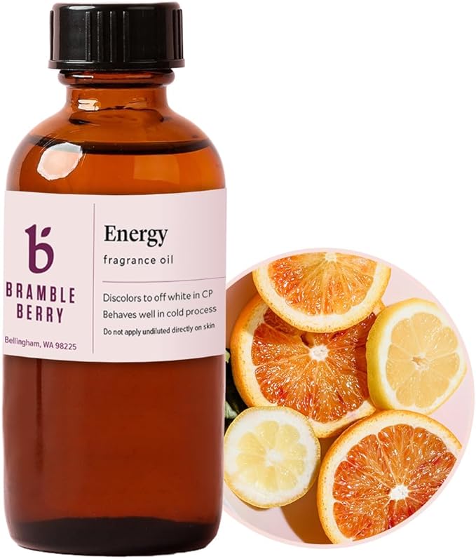 Bramble Berry Energy Fragrance Oil 2 oz | Bright Citrus Scent for Soap Making, Lotion, Bath Bombs, Body Butter & Perfume | Skin Safe, Vegan, Paraben & Phthalate Free, DIY Craft Essential