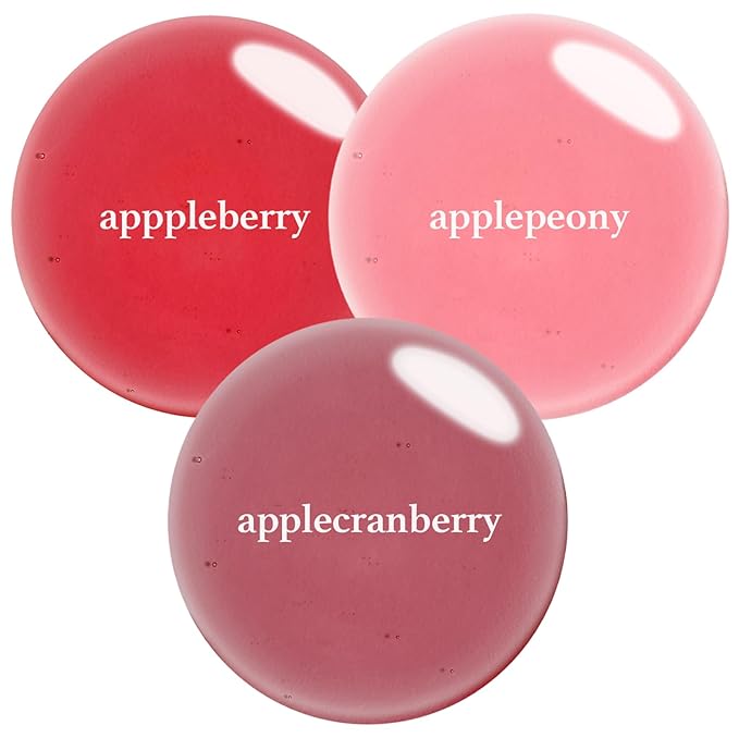 NOONI Korean Lip Oil Stain Set - Appleseed Lip Oil Trio | 2025 Holiday Ribbon Limited Edition, Korean Lip Stain Long Lasting, Stocking Stuffers, Teen Girl Gifts Stuff, lip plumper 0.12 Fl. Oz. x 3ea