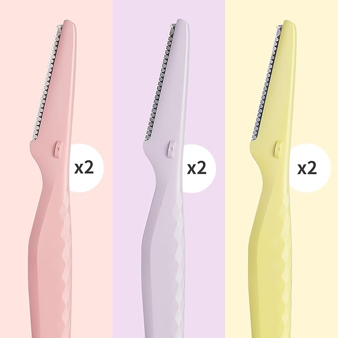 Tinkle Everglow Dermaplane Razor (6 ct), Eyebrow Razor & Face Razors for Women, Peach Fuzz Remover, Dermaplaning Tool, Stainless Steel Blades, Stocking Stuffers