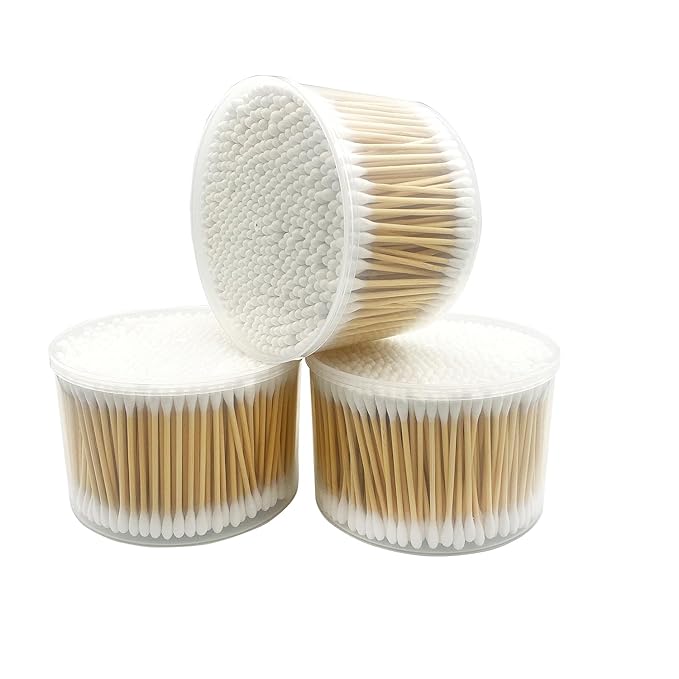 1500pcs Natural Bamboo Cotton Buds,Organic Biodegradable Cotton Swabs