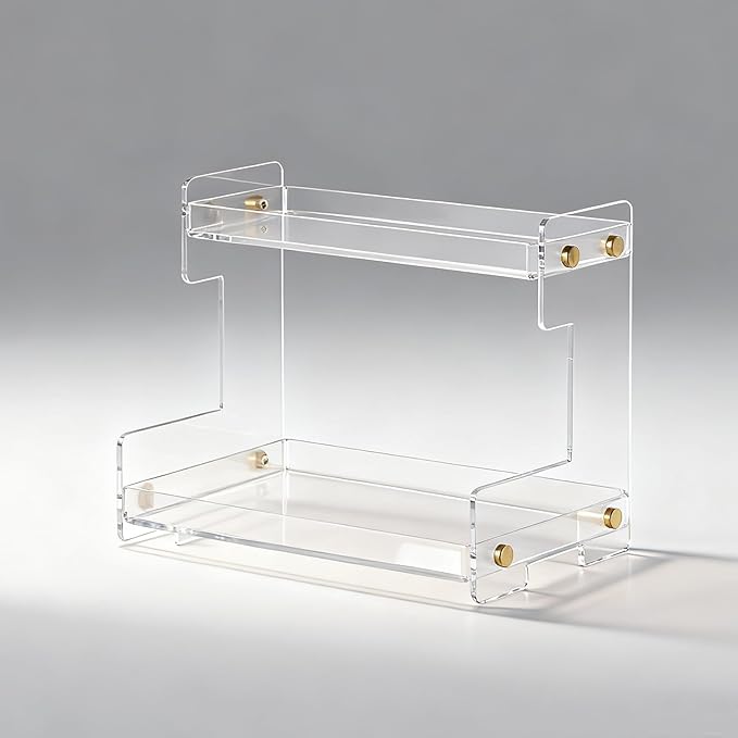 NEWRAIN Bathroom Organizer Countertop, Makeup 2-Tier Organizer Counter Organizer for Cosmetics, Vanity Holder for Lipstick,Cabinet Organizers and Storage