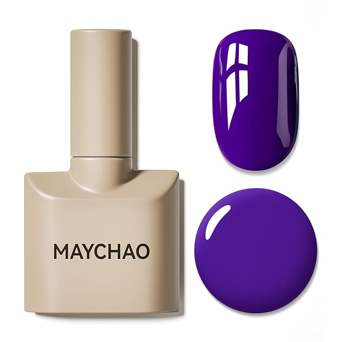 MAYCHAO 15ML Neon Purple Gel Nail Polish 1Pc Bight Purple Nail Polish Soak Off UV LED Nail Gel Polish Nail Art Starter Manicure Salon DIY at Home, 0.5 OZ