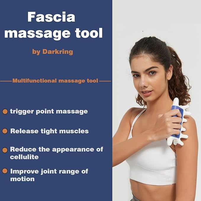 DARKRING Pressure Point Massage Tool - gua sha Facial and Trigger Point Tissue Massage Tool for Fascia Relief Blaster Set