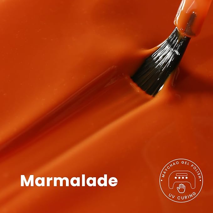 MAYCHAO 15ML Orange Gel Nail Polish 1Pc Marmalade Gel Polish Soak Off UV LED Nail Polish Nail Art Starter Manicure Salon DIY at Home, 0.5 OZ
