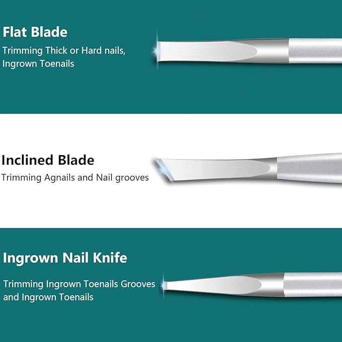 Pedicure Tools for Feet,Ingrown Toenail Treatment,Ingrown Toenail Removal Kit,Pedicure Set,Toenail Grooming Kit,Top Notch Foot Blade, Super Sharp Toenail Clippers (8 Pack)