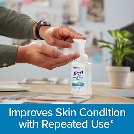 Purell Advanced Hand Sanitizer 2in1 Moisturizing Foam, Naturally Fragranced with Essential Oils, 10 oz Pump Bottle (Pack of 3), 3002-06-EC