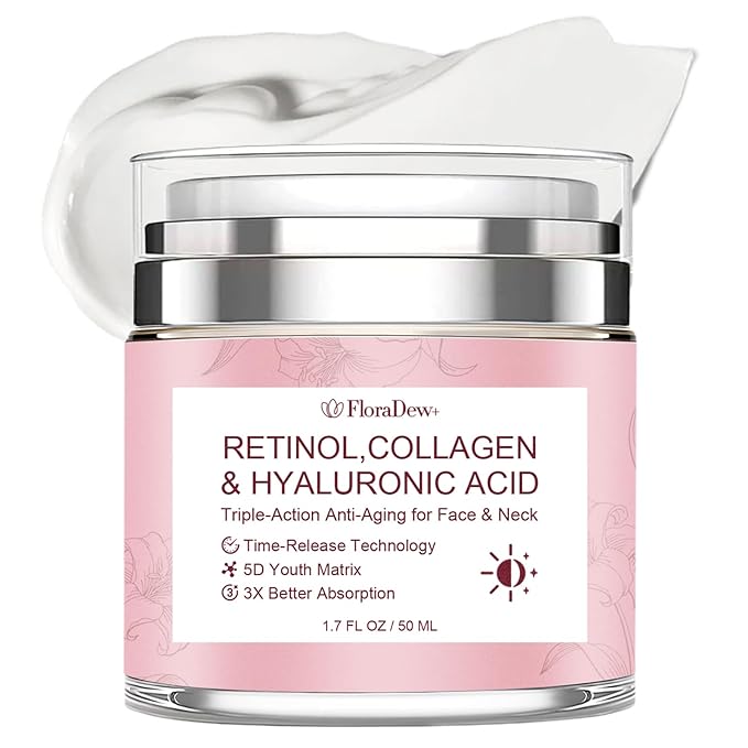 Retinol Cream for Face Anti Aging Face Cream - Wrinkle Night Cream for Women with Collagen Hyaluronic Acid Face Moisturizer 1.7 FL OZ