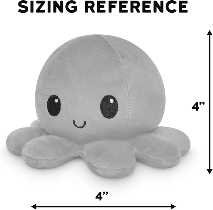 TeeTurtle - The Original Reversible Octopus Plushie - Christmas Trees + Ornaments - Cute Sensory Fidget Stuffed Animals That Show Your Mood
