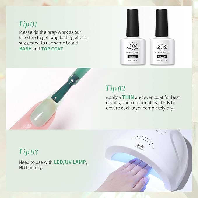 BORN PRETTY Jelly Green Gel Nail Polish Sheer Transparent Translucent Soak Off U V Gel Polish Nail Art DIY Manicure 15ML