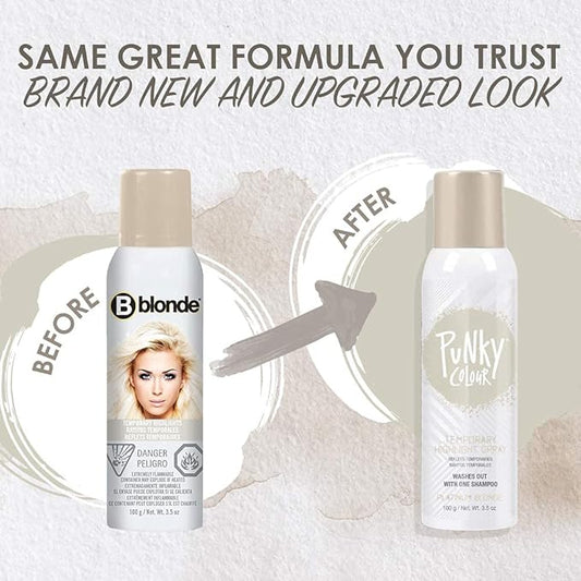 Punky Temporary Hair Highlight Spray, Platinum Blonde, 3.5 oz, 2-Pack