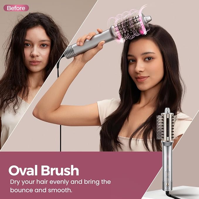 3 in 1 High Speed Hair Dryer Brush, Blow Dryer Brush in One for 300% Faster Dry & Style, Blowout Hot Air Brush, One Step Straightener Volumizer with Negative Ions for Smooth AirBlow B3