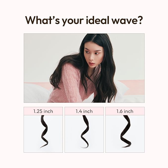 VODANA Professional GlamWave Ceramic Curling Iron, Long-Lasting Natural Curls, Instant Heat, Hair Curler, Curling Wand, Available in USA (1.4 inch, Creamy Blue)