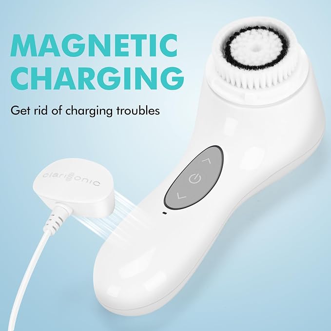 Clarisonic Aria Sonic Facial Cleansing Brush for Deep Cleaning & Anti-Aging, Waterproof Electric Face Wash System for All Skin Types (White)