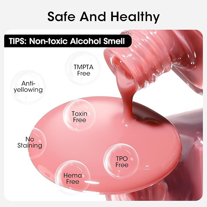 GELLEN 4-In-1 Illuminating Nail Concealer Base Coat Polish Dusty Rose Pink, Sheer Nail Strengthener Ridge Filler for Nails, Calcium Formula Smoothes Strengthens Nails, Quick Dry, Hema Free, Non-toxic