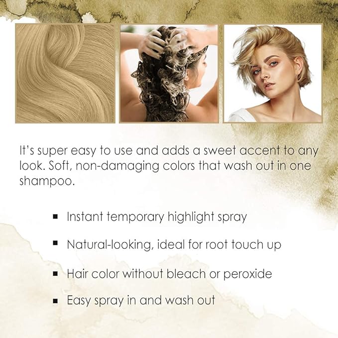 Punky Temporary Hair Highlight Spray – Natural Blonde, Washes Out, Temporary Hair Color Spray for Kids, Women, Hair-Dye, 3.5 oz, 2 Pack