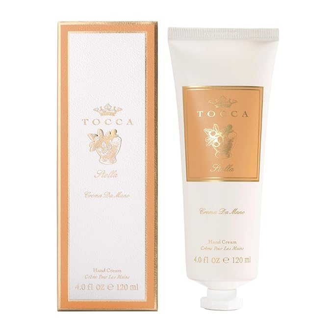 Tocca Crema de Mano Luxe, Stella Hand Cream, 4 oz - Blood Orange, Freesia, Spicy Lily - Moisturizing, Quick Absorbing