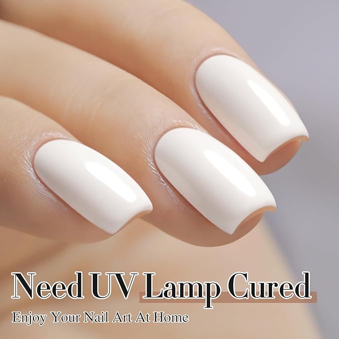 Double Rhythm 15ML Gel Polish Pure Sheer Same Color Same Bottle Soak Off Gel Polish Art Manicure Salon DIY at Home for Women (Warm White-A1477)