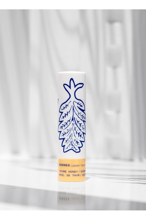 KORRES Lip Butter Stick Thyme Honey Shimmer, Hydrating Lip Balm with Greek Hypericum Balsam Oil, Moisturizing & Subtle Tint for Soft Lips, Lip Care for Women & Men, 0.17 oz, Stocking Stuffer