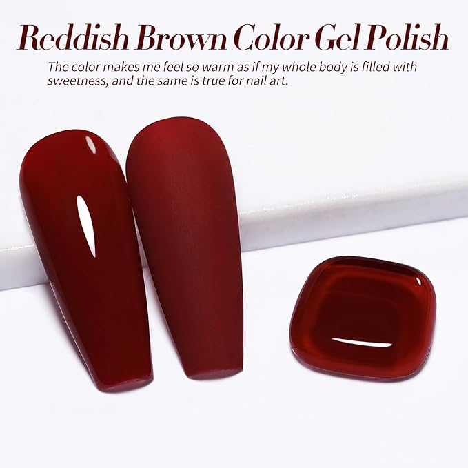 Born Pretty Red Burgundy Gel Nail Polish Dark Wine Red Color Nail Art Design Manicure DIY Salon Home 15ml