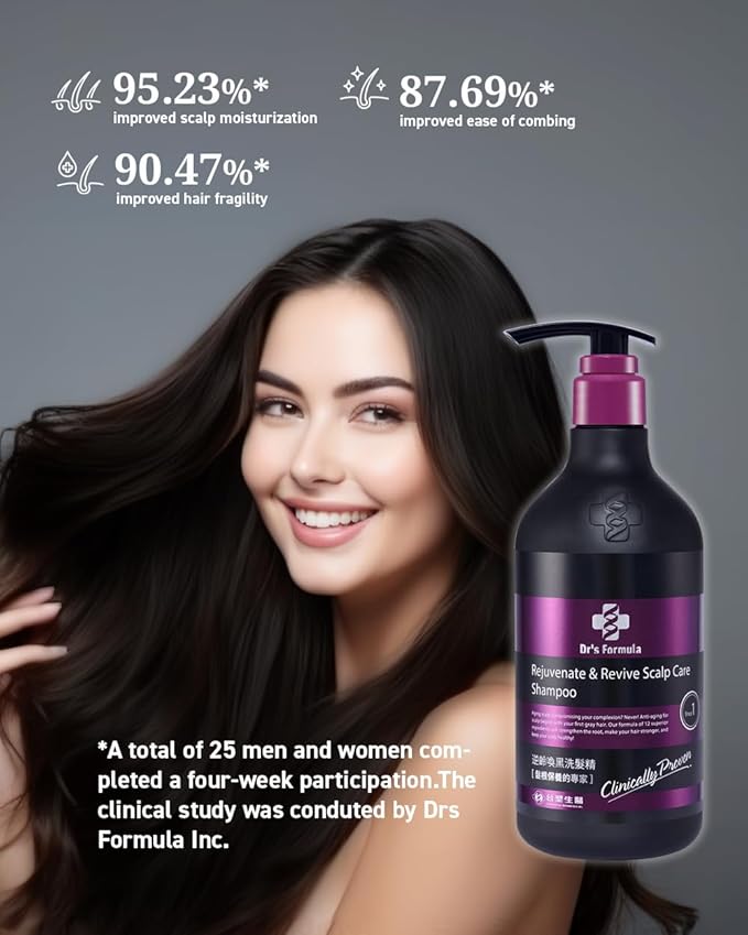 Dr's Formula Age-Defying Shampoo, Delay & Reduce Signs of Aging Gray Hair, Volumizing & Root Strengthening, Revitalizes Dry & Sensitive Scalp, 20.46 Fl Oz.