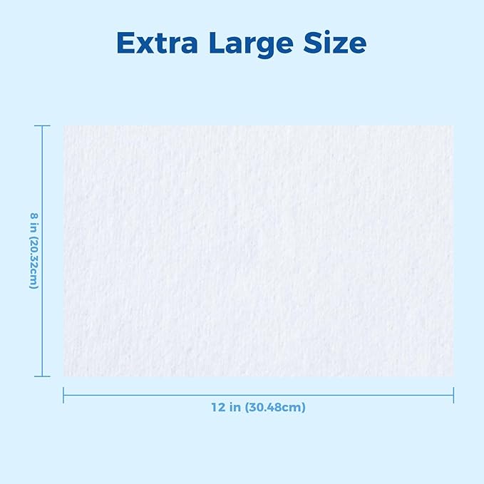 Adult Washcloths Body Wipes 250 Count Fresh Scent 12"x8" Flip Top, Strong Yet Soft, Perfect for Incontinence Cleansing, Clinic, Nursing Home, Hospital, Camping, Travel, Gym