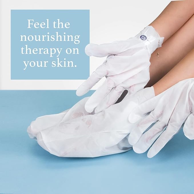 Epielle Moisturizing Hand & Foot Masks for Dry, Rough Skin, Self Care Gifts for Women, Spa Kit, Stocking Stuffers, Thanksgiving Essentials, 6 Moisturizing Gloves & 6 Moisturizing Socks