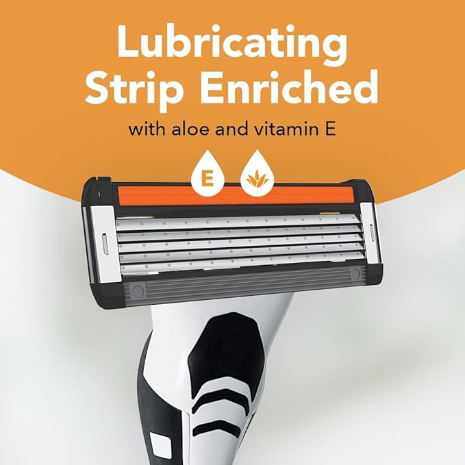 BIC Flex 5 Refillable Men's 5 Blade Razors Refills, Durable Blades, Precision Edging, 12 Refill Cartridges