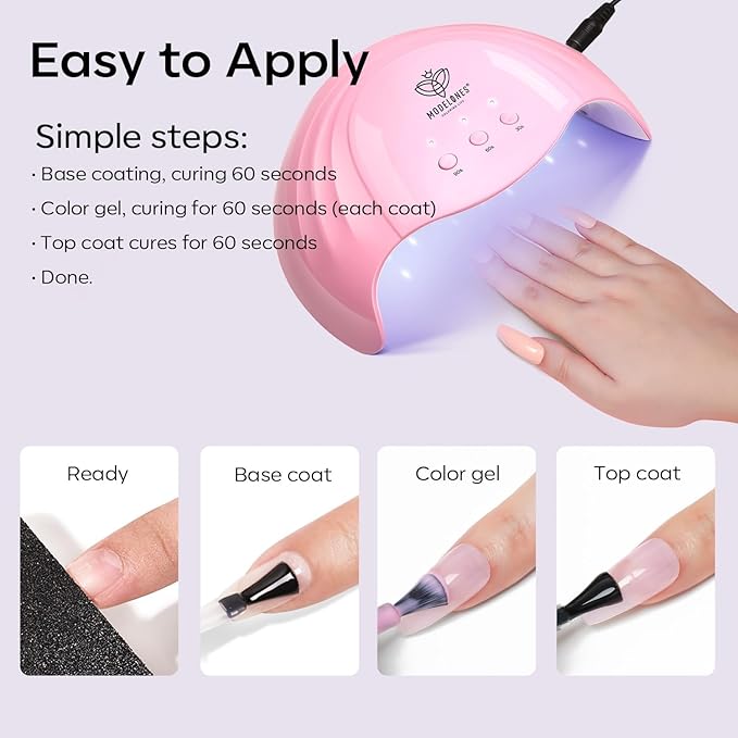 modelones Purple Gel Nail Polish, 15 ML Pastel Gel Polish Lilac Purple Nail Polish Soak Off Led Summer Nail Gel Polish for Women Girl DIY Nail Art Gift