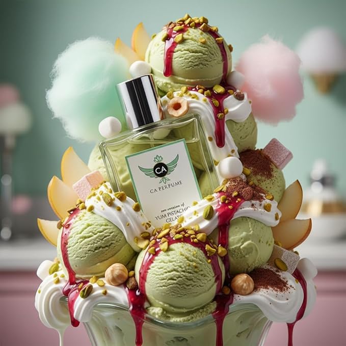 CA Perfume Impression of Yum Pistachio Gelato for Women and Men Eau De Parfum Gourmand Scent Long Lasting Unisex Fragrance Signature Scent for Day and Night Wear 3.4 Fl Oz 100ml