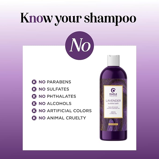 Premium Lavender Bubble Bath for Women - Moisturizing Foaming Bath Bubbles for Adults with Chamomile Clary Sage & Lavender Aromatherapy Oils for Relaxing Self Care - Paraben & Sulfate Free (8 Fl Oz)