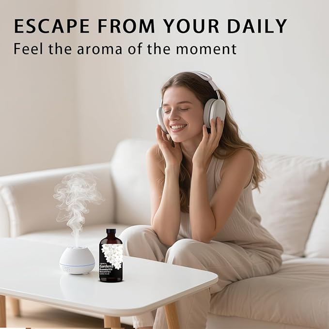 Gardenia Essential Oil, Gardenia Oil 4 Fl Oz 120ML for Diffuser Humidifier Yoga Cleaning DIY Candle Soap Making Perfume Gift for Women Essential Oils