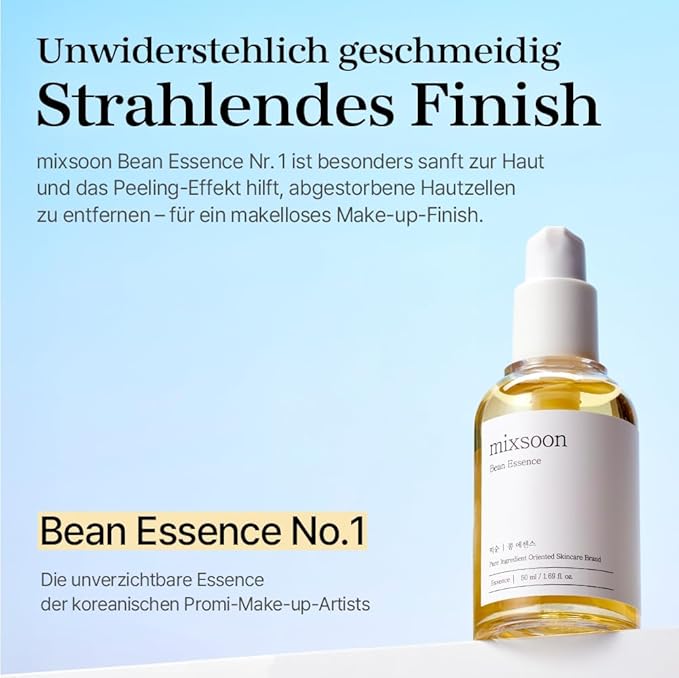 mixsoon Bean Essence-Exfoliating, Hydrating, Fermented Bean Extract, Hyaluronic Acid, Gentle Formula for Smooth Skin 50ml / 1.69 fl.oz. Korean Glass Skin Care